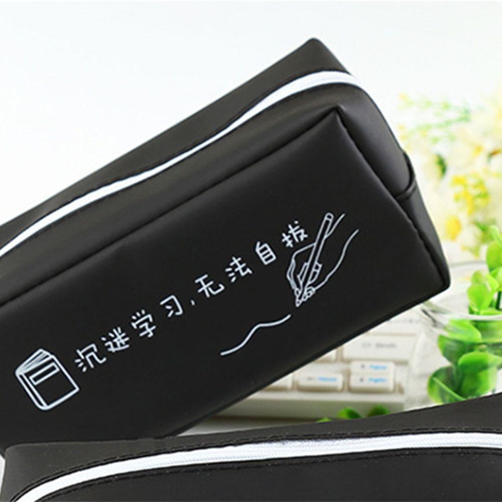 Hộp Đựng Bút/Đồ Trang Điểm Bằng Silicon Màu Đen Thời Trang Cho Học Sinh