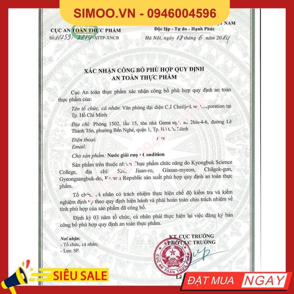 💥 ⚡ [Mã GROSALE2703 giảm 8% đơn 250K] Nước Giải Độc Gan Condition Hàn Quốc 💥 ⚡ SẢN PHẨM CHÍNH HÃNG💥 ⚡