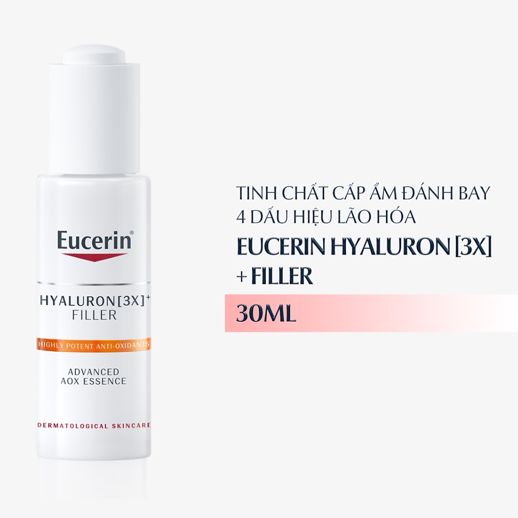 Tinh chất Eucerin Hyaluron + Filler Advanced AOX Essence chống oxy hóa và thu nhỏ lỗ chân lông 30ml