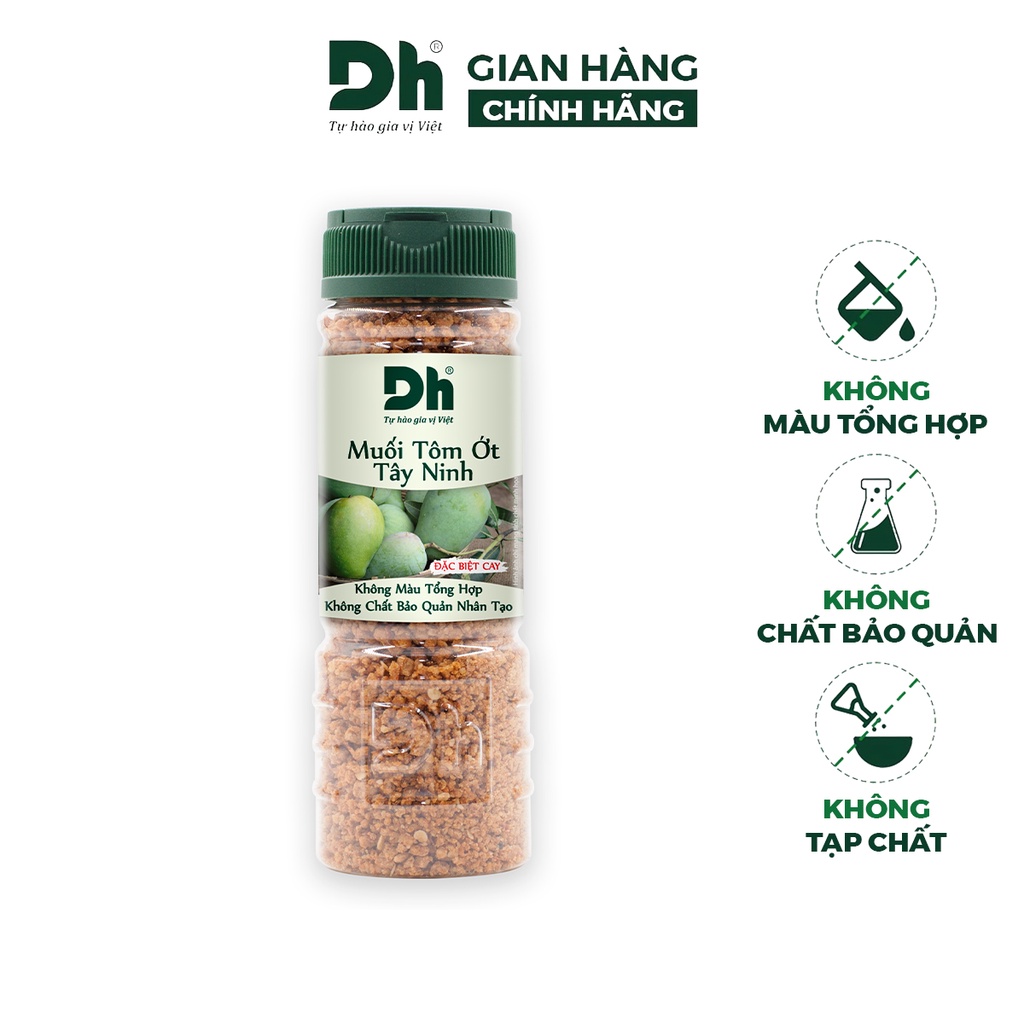 Muối tôm ớt Tây Ninh DH Foods đặc biệt cay thơm ngon gia vị chấm hoa quả 60/120gr