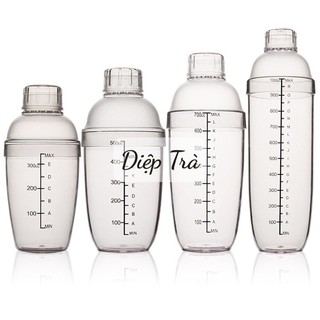  Bình lắc shaker 500ml 700ml 1000ml dày chia vạch đen 