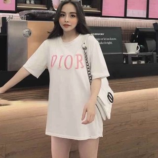 áo thun nữ thêu chữ D from rộng chất cotton