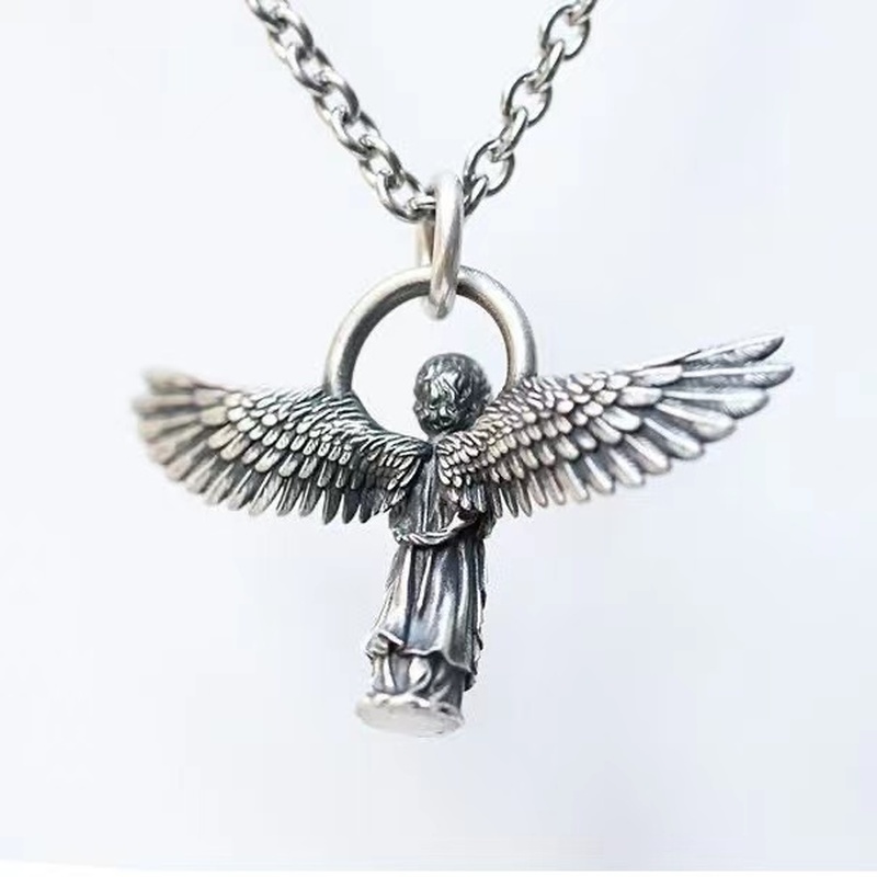 Vòng cổ Bạc Mặt Khắc Chữ You Are My Angel Thời Trang