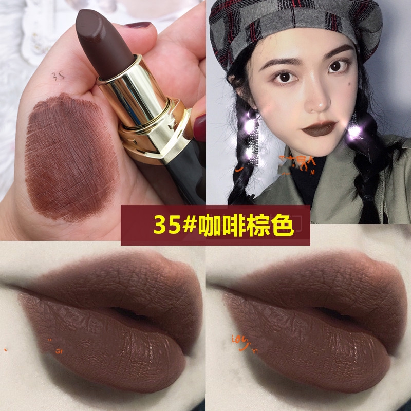 [Hàng mới về] Son môi màu nâu socola nhung mịn trang điểm phong cách Âu Mỹ | BigBuy360 - bigbuy360.vn