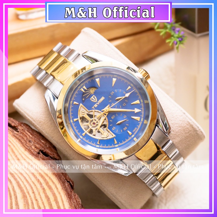 Đồng hồ cơ automatic nam Tevise 795A dây thép không gỉ, thiết kế cơ lộ máy chạy 5 kim đẹp giá rẻ [Tặng tháo dây] | BigBuy360 - bigbuy360.vn