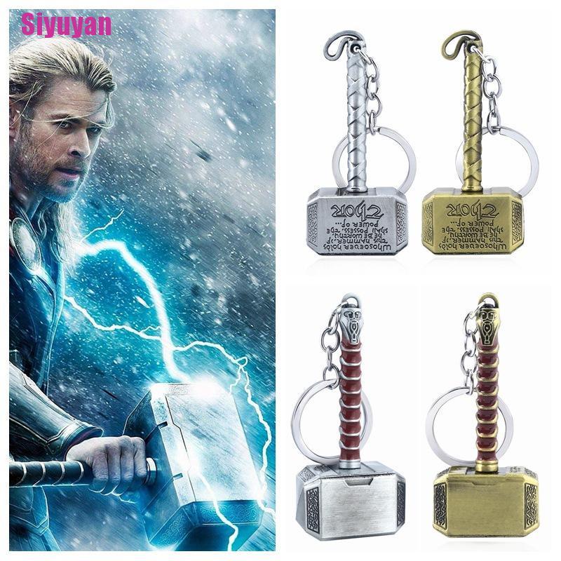 [Siyuyan] 2021 New Thor Hammer Metal Keychain Men Women Car Keyring Movie Fans Accessories