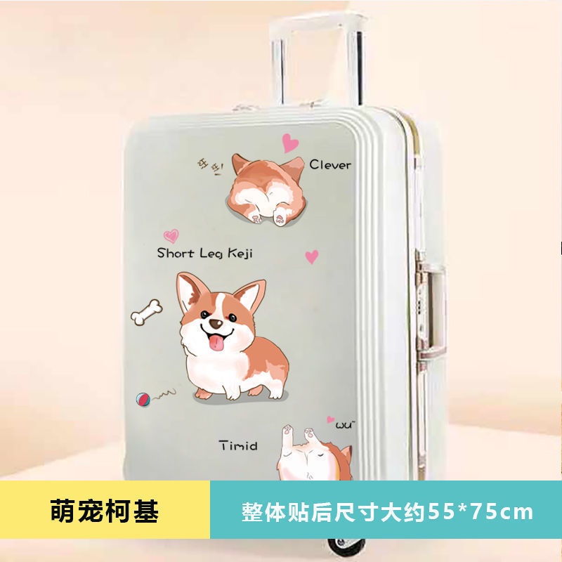 Miếng dán trang trí vali mini 14/ 16/ 18 inch tùy chọn họa tiết dễ thương chống thấm nước dành cho nữ