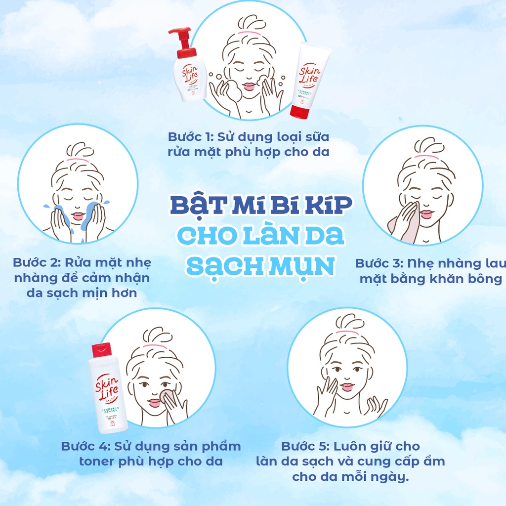 Sữa Rửa Mặt Ngăn Ngừa Mụn Cho Da Mặt Sạch Sâu SKINLIFE Nội Địa Nhật Bản 130g - SAKUKO