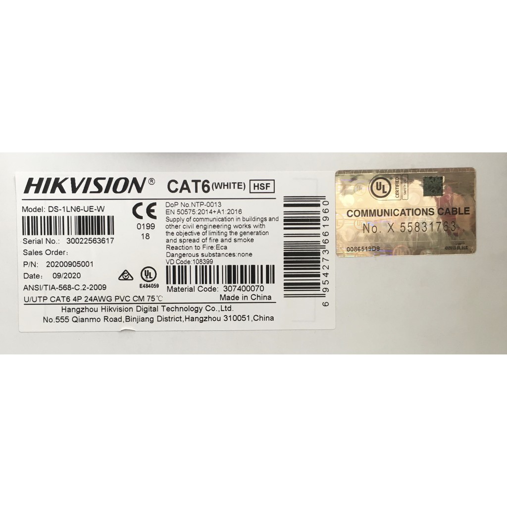 DÂY CÁP MẠNG CAT6 HIKVISION tốc độ cao 1.0Gbps BẤM SẴN 2 ĐẦU (giá của 1m, chọn số lượng là số mét)