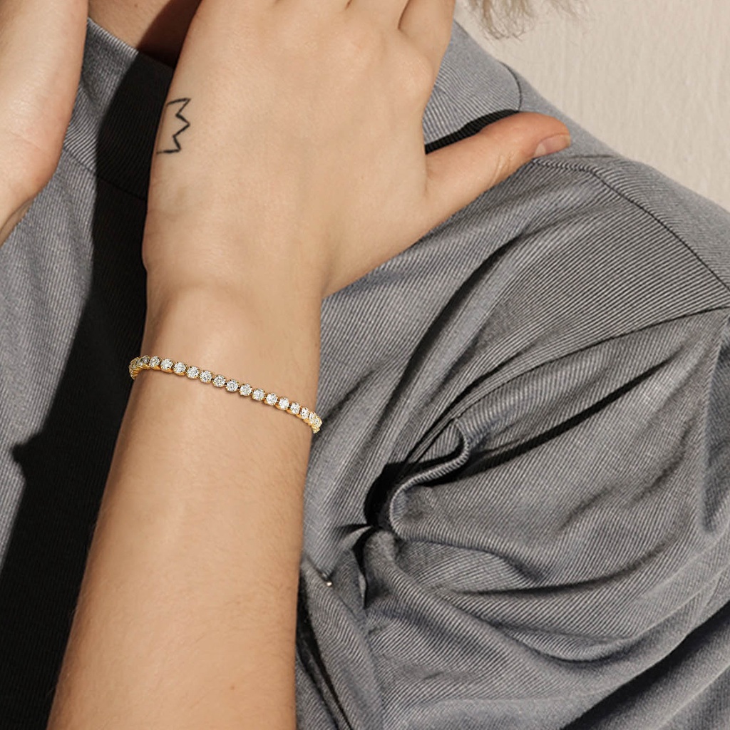 Vnox Vòng Tay Tennis Đính Đá Zircon Mạ Vàng Cho Nữ