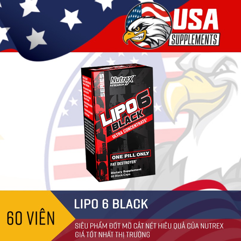 Nutrex Lipo 6 Black (60 viên) - Viên giảm mỡ cấp tốc , giảm cân mạnh mẽ | BigBuy360 - bigbuy360.vn