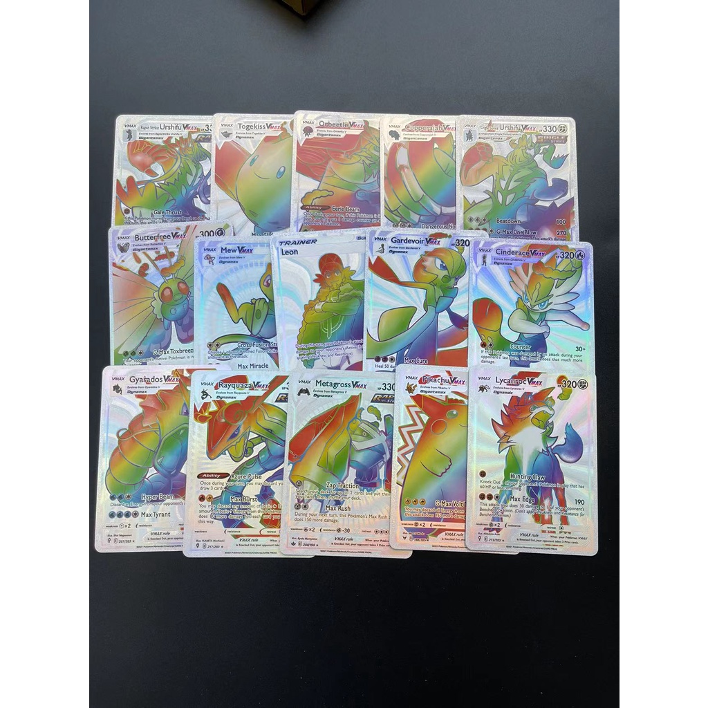 Thẻ bài Pokemon Vmax GX lấp lánh cầu vồng chất lượng cao