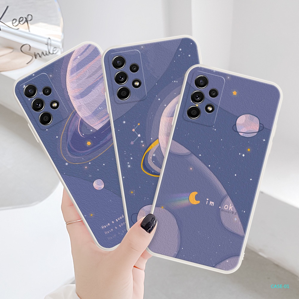 Ốp Điện Thoại Họa Tiết Hành Tinh Màu Tím Dễ Thương H166 Cho OPPO A54 4G A53 A32 A33 A59 A59S OPPO F1S A7 A5S A12 A11K