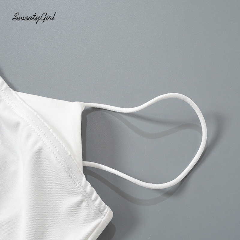 Áo Tank Top Hai Dây Màu Trắng Trơn Thời Trang 2022 Quyến Rũ Cho Nữ