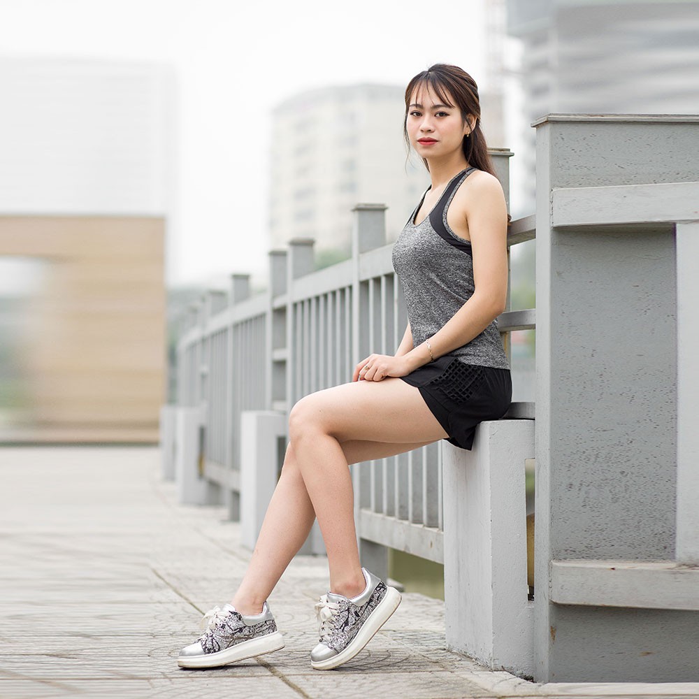 Bộ đồ thể thao nữ Quần đùi kết hợp Áo ba lỗ tập Gym, aerobic, fitness