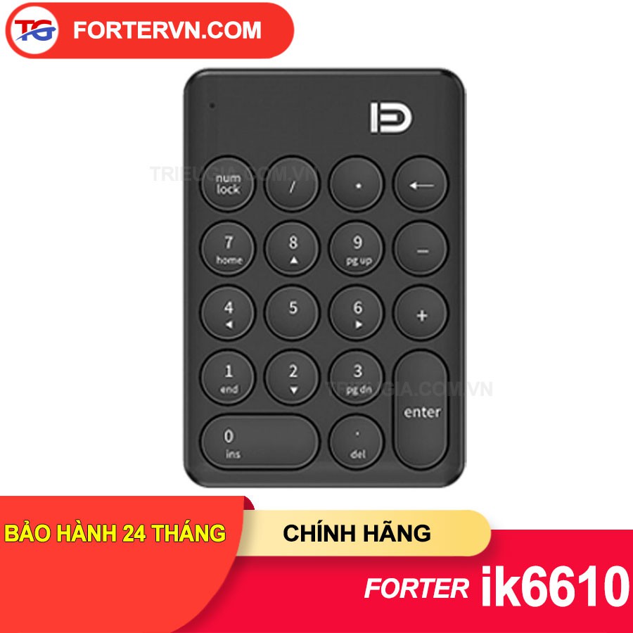 Bàn phím số không dây cao cấp - Forter IK6610 - Màu đen | BigBuy360 - bigbuy360.vn
