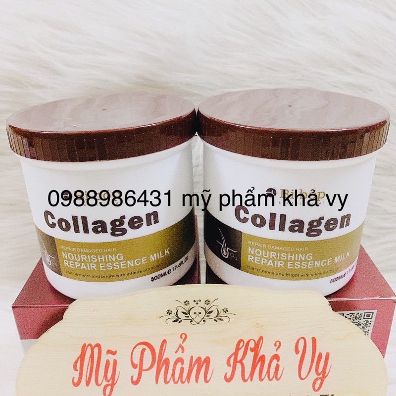 Kem hấp - ủ xả collagen phục hồi chuyên sâu siêu bóng mềm mượt 500ml