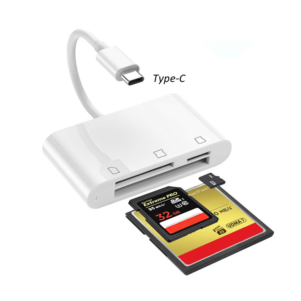 Đầu đọc thẻ CF/SD/Micro SD cho iphone, ipad, samsung | BigBuy360 - bigbuy360.vn