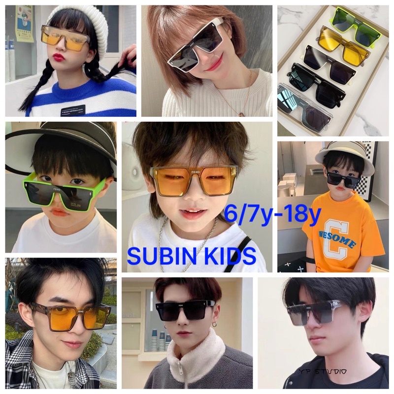 Kính mát gọng vuông to bản thời trang cho bé trai bé gái nam và nữ MK63 kiếng mắt chống nắng tia UV  SUBIN KIDS