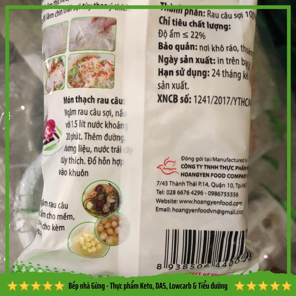 Miến rau câu Hoàng Yến 20gr- For Keto, DAS, Lowcarb, Eatclean & Tiểu đường