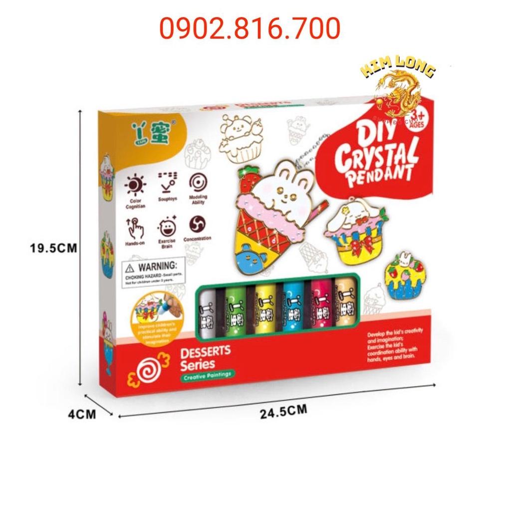 Đồ chơi sáng tạo Bộ móc khoá cao cấp tự tô màu trang trí với bút sơn nước có thể làm mặt dây truyền vòng tay