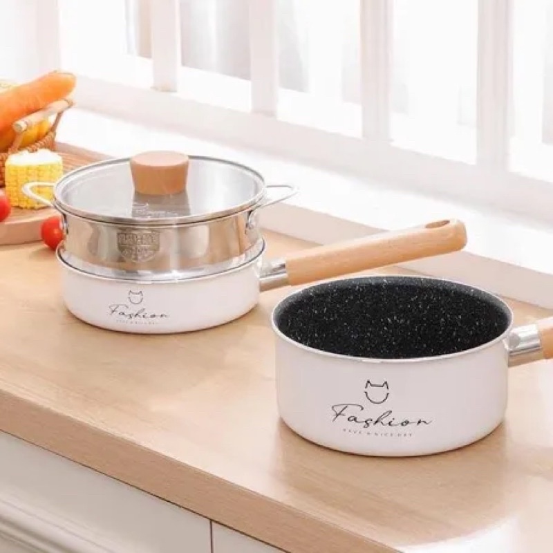 Bộ nồi chảo kèm xửng hấp Fashion 16cm xịn sò