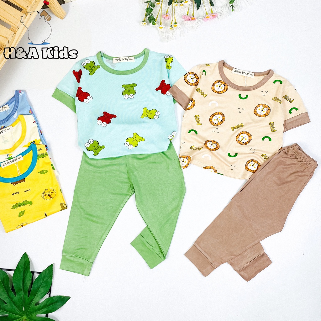 [Bé 20-33kg] Bộ Tay Ngắn Quần Dài in hình phối quần màu THUN LẠNH SIZE ĐẠI Cho Bé trai bé gái từ 20-33kg