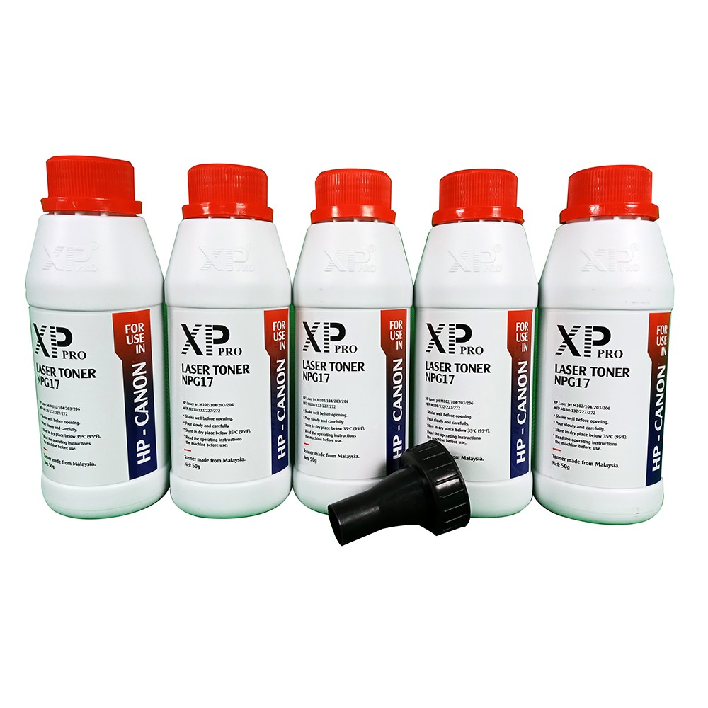 Combo 5 lọ mực đổ  Hp, Canon NPG-17 Xppro mực in dùng cho máy in HP M102/M130/M203dn/ M227fdw Canon 161dw /051