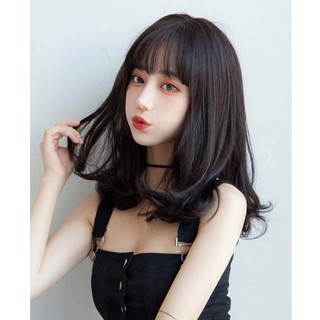 [ tặng kèm lưới và lược ] tóc giả nữ nguyên đầu xoăn ngắn, tóc bộ cả đầu ( 8161 )