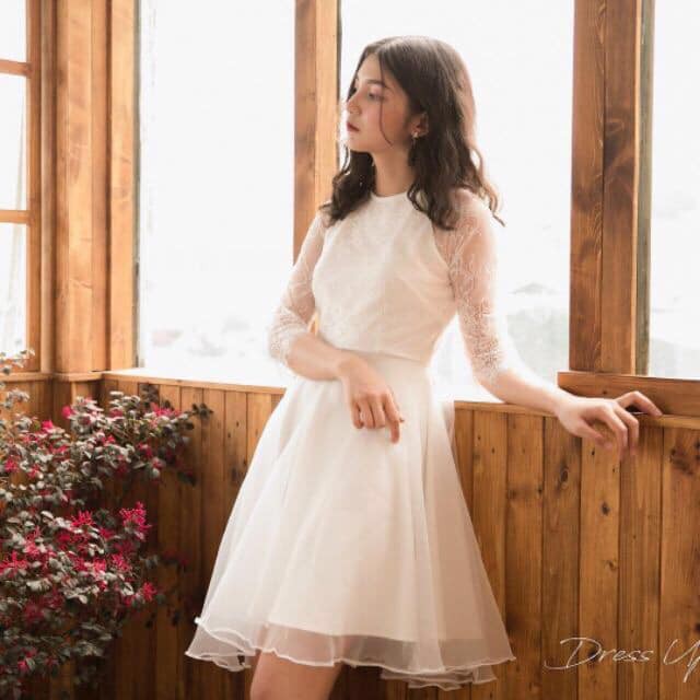 Đầm Babydoll phối ren lưới sang trọng | BigBuy360 - bigbuy360.vn
