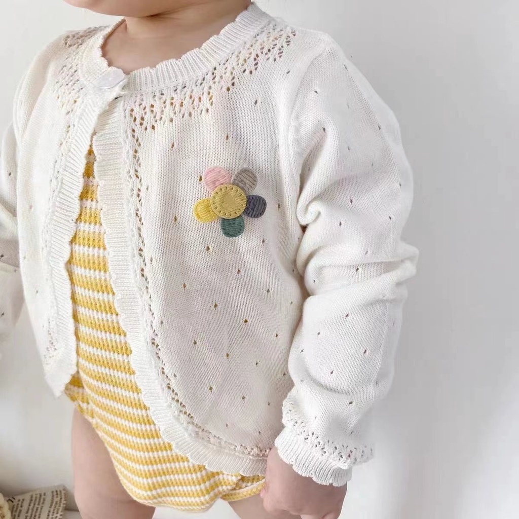 Áo Cardigan Dệt Kim Mỏng Chống Chảy Xệ Thời Trang Mùa Hè Cho Bé Gái