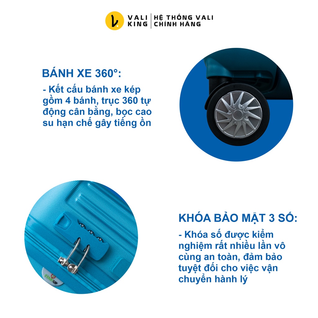 Vali kéo du lịch cao cấp STARTUP-512 kích thước 20, 24 inch chính hãng Hùng Phát - Bảo hành 5 năm - Valiking