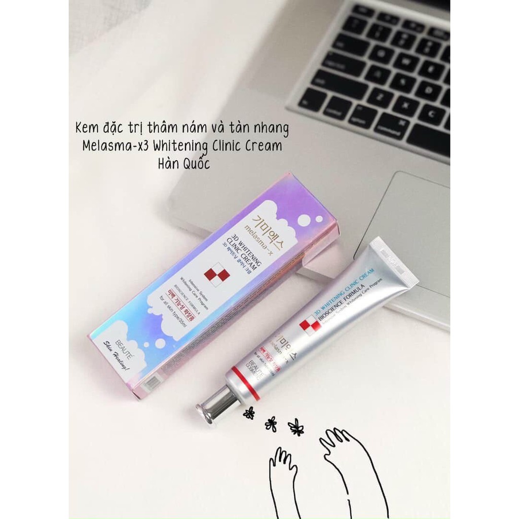 Kem Trắng Da  Mờ Thâm Nám Tàn Nhang MELASMA-X 3D WHITENING CLINIC Hàn QUốc 35ml