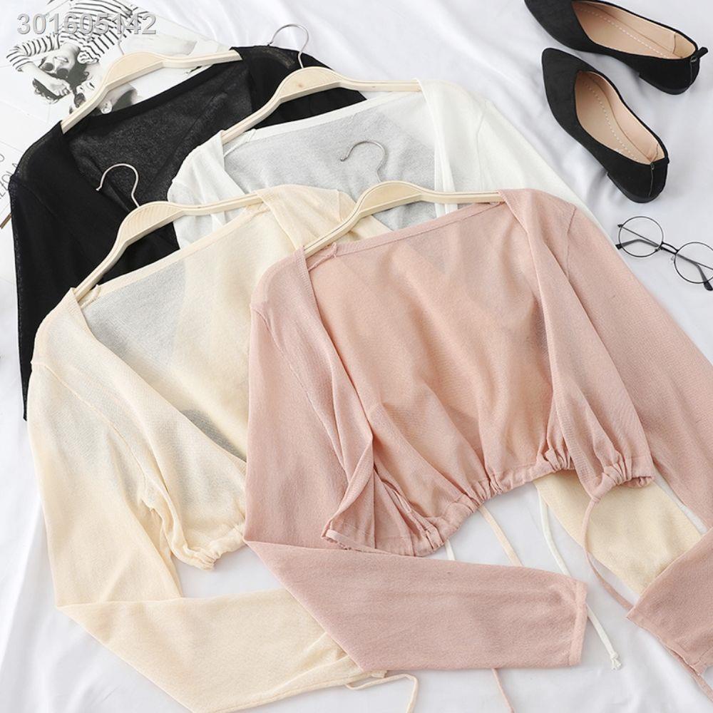 Áo khoác cardigan chiffon mỏng dáng ngắn chống nắng phong cách Hàn Quốc thời trang mùa hè cho nữ