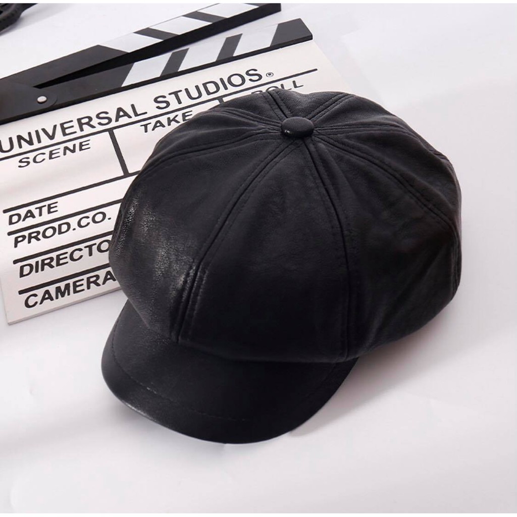 NÓN NEWSBOY DA MŨ BERET NỒI DA PU CAO CẤP CÓ THỂ CHỈNH SIZE