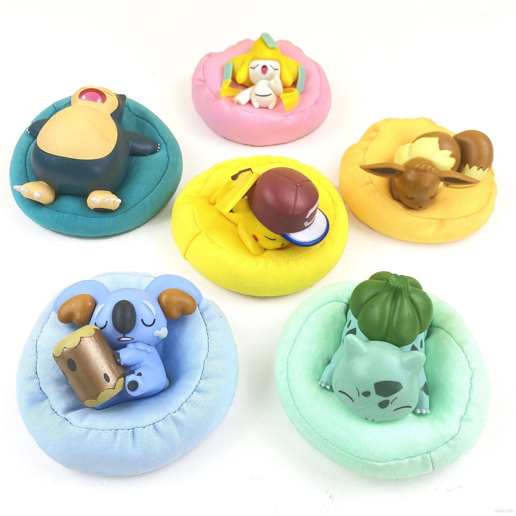Mô Hình Nhân Vật Pikachu Snorlax Đang Ngủ Bằng PVC YB2 BY2