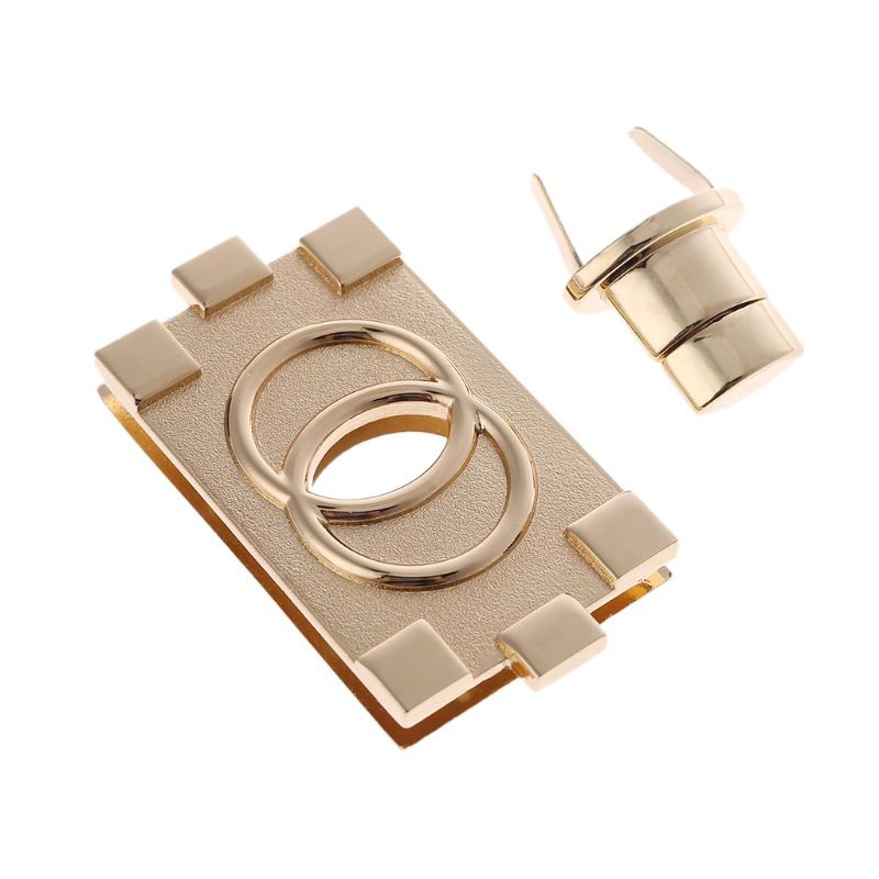 Khóa túi xách da bằng kim loại nhũ vàng tiện dụng