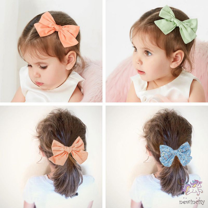 Set Kẹp Tóc Nơ Xinh Xắn Đáng Yêu Phong Cách Hàn Quốc Cho Bé Gái