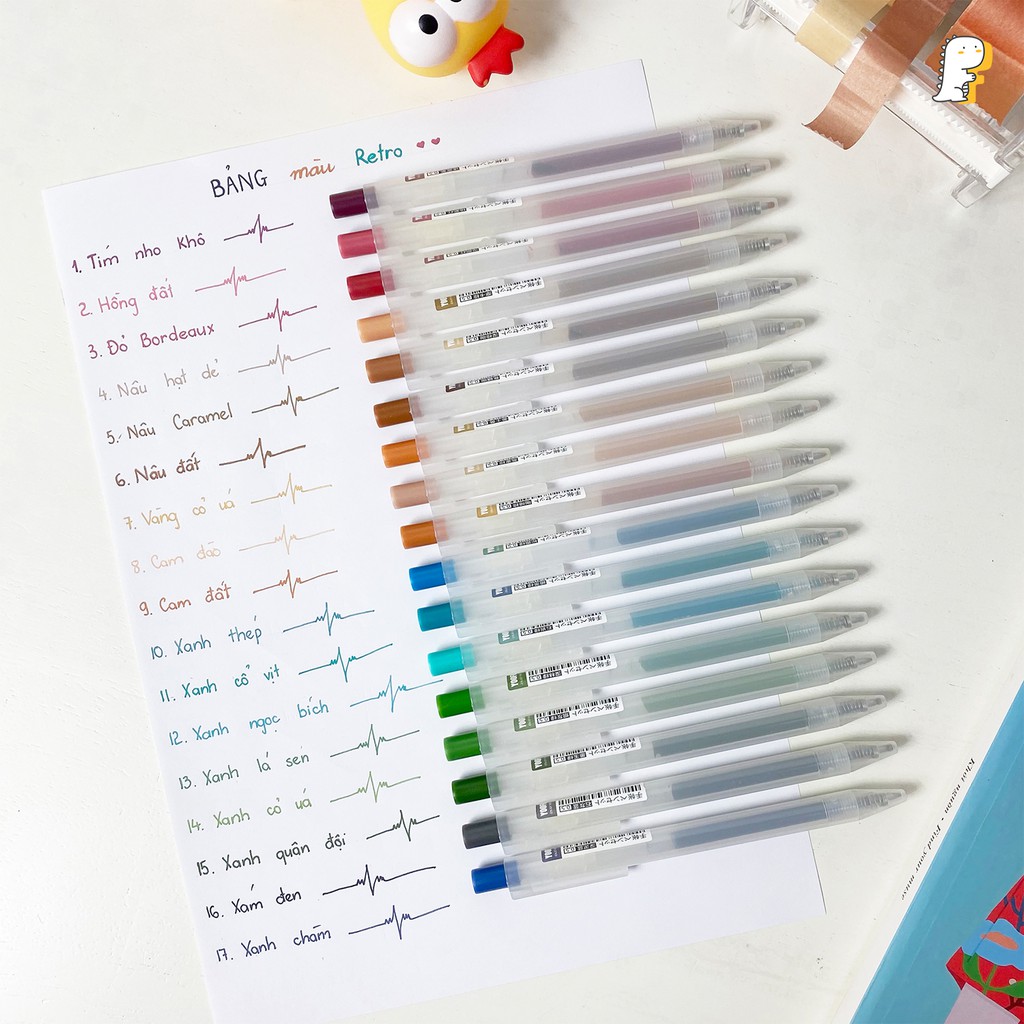 Bút gel màu Yoofun bảng màu Retro