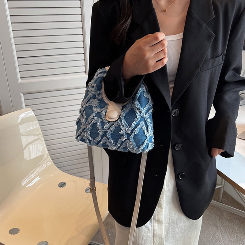 Túi IELGY đeo chéo bằng denim thời trang cho nữ