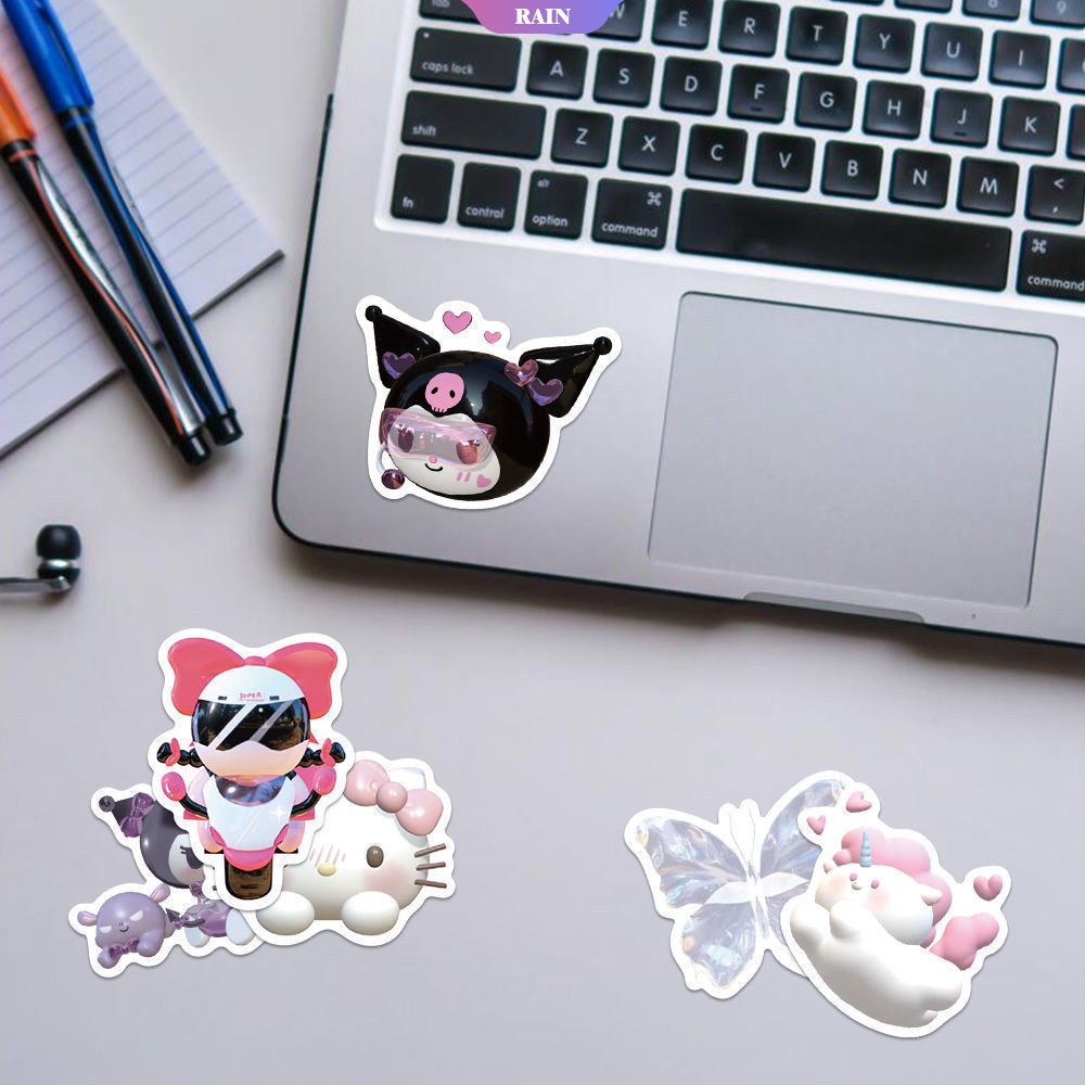 Bộ 51 Miếng Dán Trang Trí Laptop/Xe Hơi Chống Thấm Nước Hình Kuromi My Melody Cinnamoroll Kittys