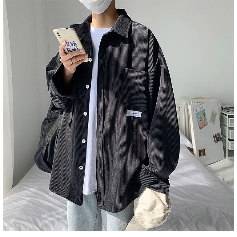 KHOÁC NHUNG ULZZANG - ÁO KHOÁC NHUNG UNISEX NAM NỮ - KHOÁC NHUNG TRƠN - SƠ MI NHUNG ULZZANG
