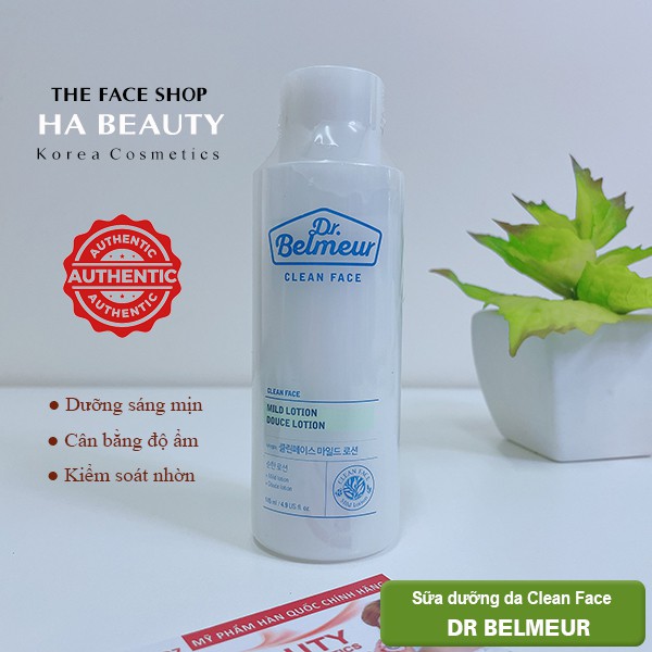 Sữa dưỡng ẩm cho da dầu hỗn hợp kể cả da mụn nhạy cảm The Face Shop Dr Belmeur Clean Face Mild Lotion 145ml