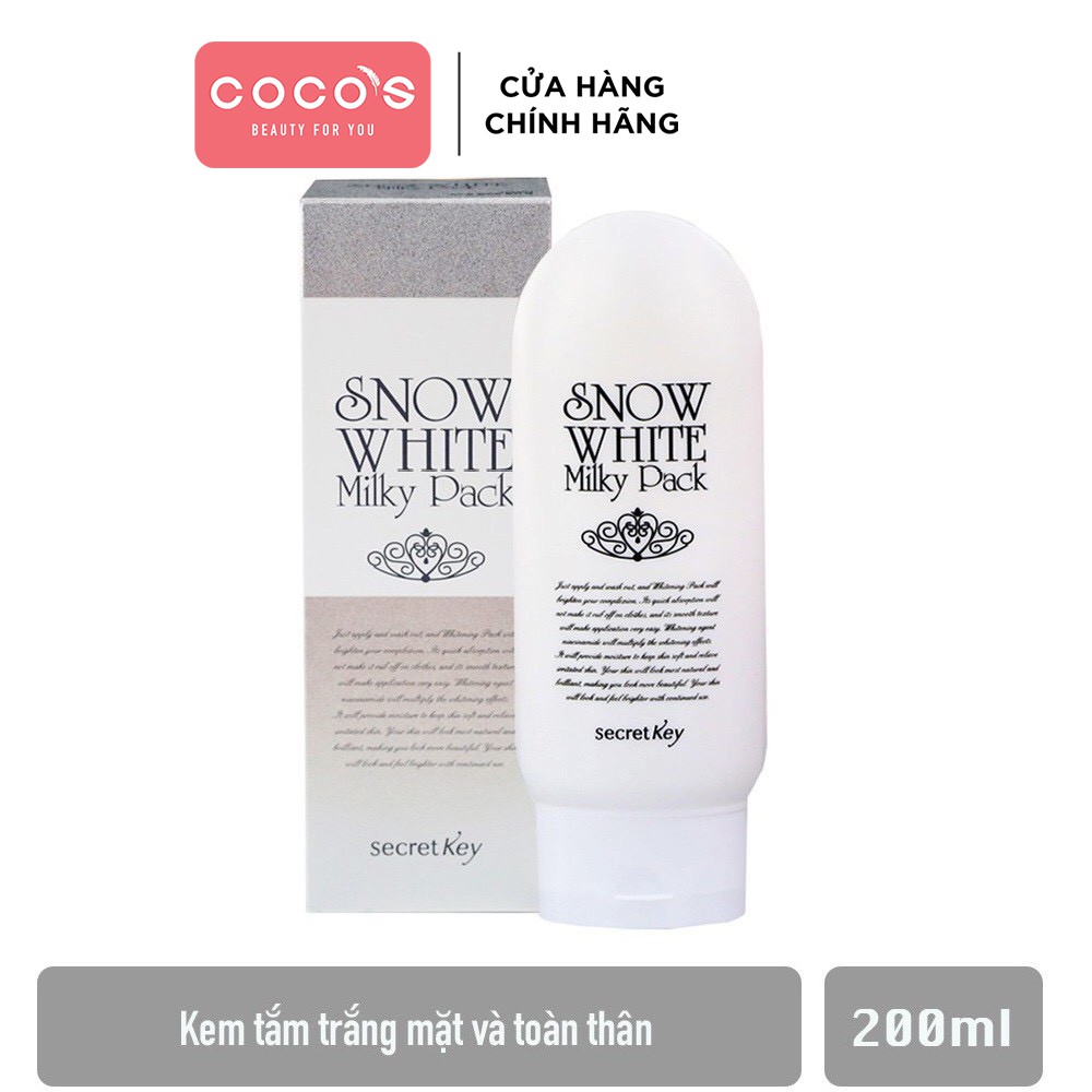 [Mã FMCGMALL -8% đơn 250k] Kem Dưỡng Trắng Secret Key Body Snow White Milky Pack 200g