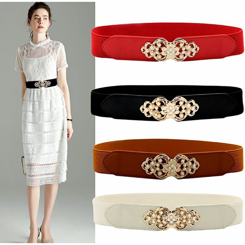 Thắt lưng nữ dây nịt đai váy nịt bụng siết eo thon gọn bản to 4cm Lh0917399527