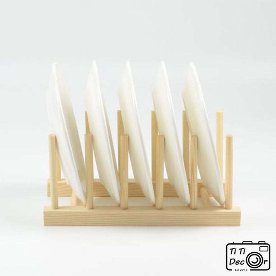 Giá phụ kiện bằng gỗ FREESHIP Trang trí bếp, ngăn kệ bát dĩa, đạo cụ chụp ảnh - Titi Decor