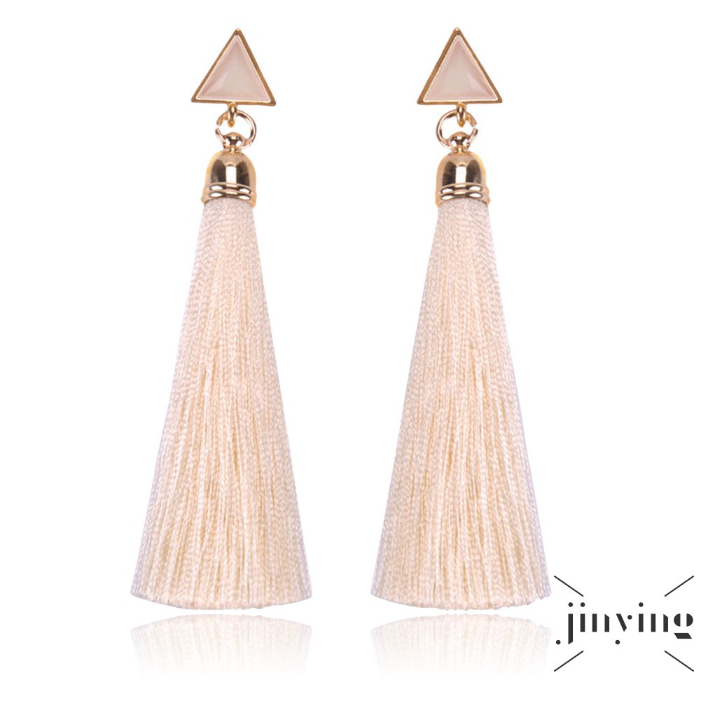 GETNOIVAS Hoa tai dáng dài phối tua rua phong cách vintage cho nữ