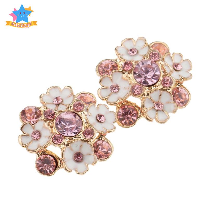 Set 5 Nút Pha Lê Hình Bông Hoa 23mm Dùng Trang Trí / Làm Đồ Thủ Công DIY