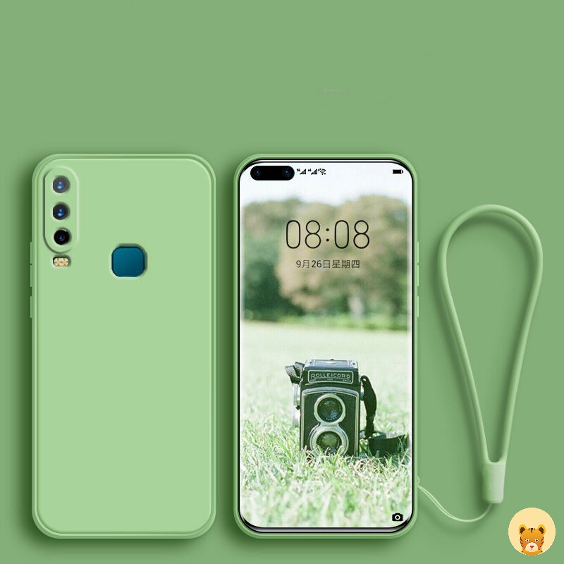 Ốp Điện Thoại TPU Silicone Mềm Đơn Giản Thời Trang + Dây Đeo Cho Vivo Y11 Y17 Y12 Y15 U10