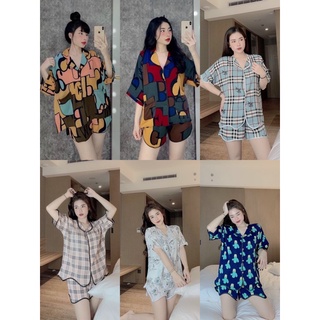 Đồ bộ đồ mặc nhà, pijama nữ quần đùi from cánh dơi thiết kế lụa mango cao cấp
